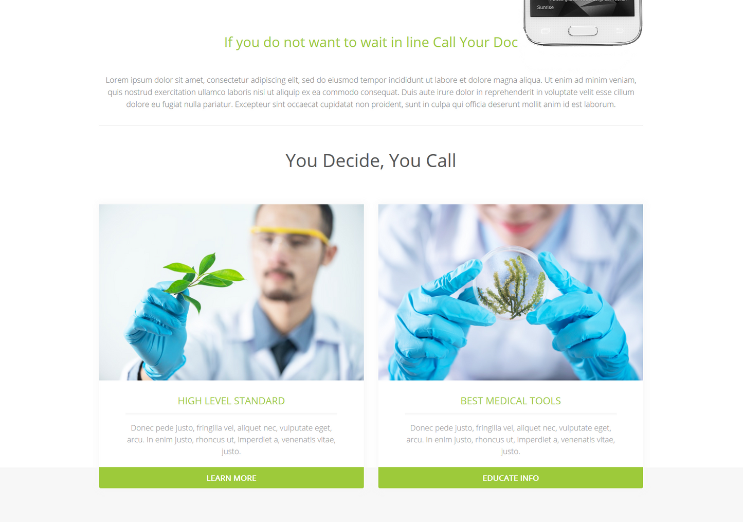 Call My Doc – Landing Page - inSTUDIO43