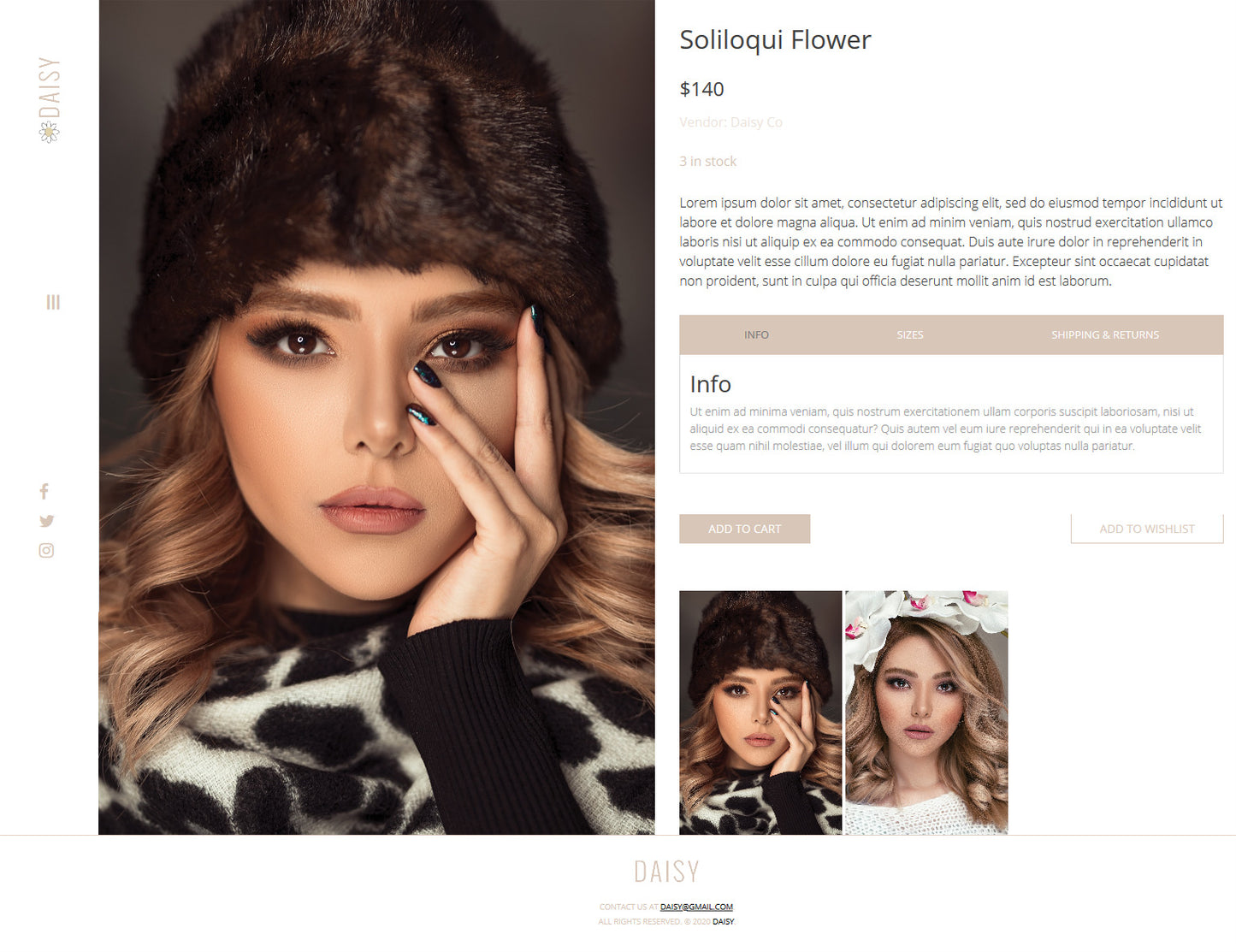 Daisy - Creative Shop Template - inSTUDIO43