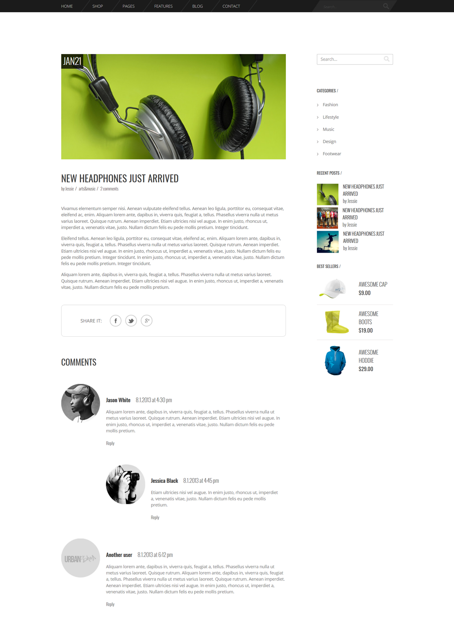Urbanshop - HTML/WordPress Template - inSTUDIO43